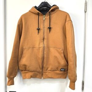 Walls‎ Workwear Insulated Hooded Jacket M Brown Full Zip Thermal Lined Chore